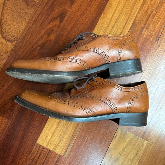 BODEN Wingtip Brogues Shoes Tan Leather Euro sz 40 - Picture 3 of 11